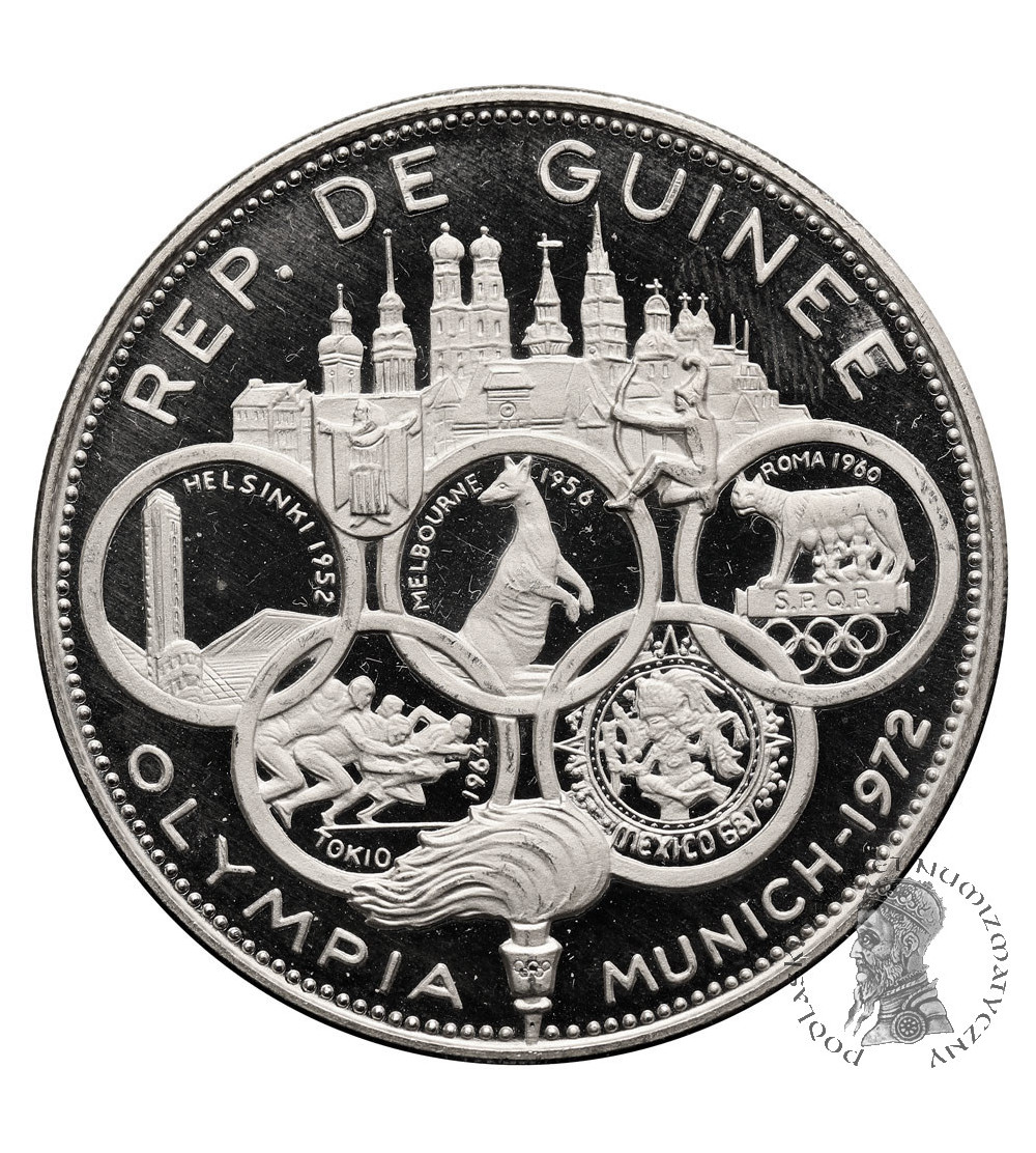 Guinea. 500 Francs 1969, 1972 Summer Olympics, series: 10th Anniversary of Independence