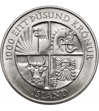 Iceland. 1000 Krónur 1974, 1100th Anniversary of the First Settlement on the Island