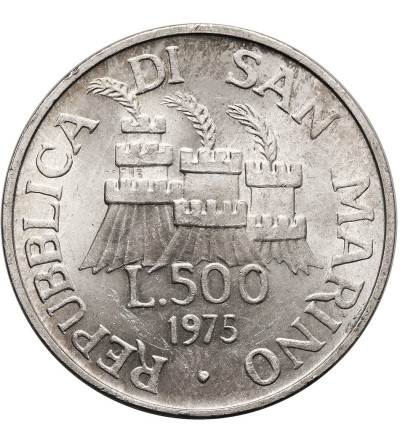 San Marino. 500 Lire 1975, Opening of the Numismatic Agency