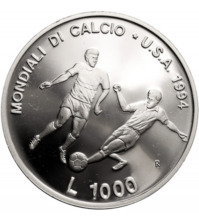 San Marino. 1000 Lire 1994, World Cup 1994, United States - Proof