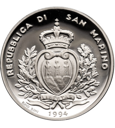 San Marino. 1000 Lire 1994, Mistrzostwa Świata w Piłce Nożnej 1994, Stany Zjednoczone - Proof