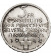 Switzerland. 5 Francs 1948 B, Swiss Constitution Centennial