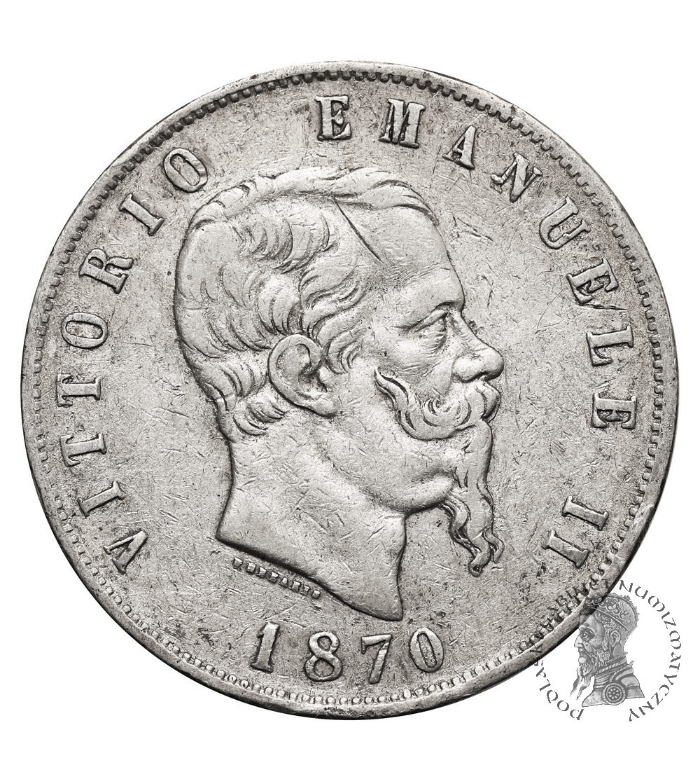 Italy, Victor Emmanuel II (1861-1878). 5 Lire 1870