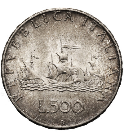 Italy. 500 Lire 1967, Ships of Christopher Columbus, Nina, Pinta and Santa Maria