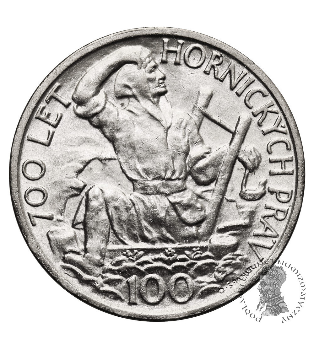 Czechosłowacja. 100 Korun 1949, 700-lecie przywilejów górniczych Jihlavy