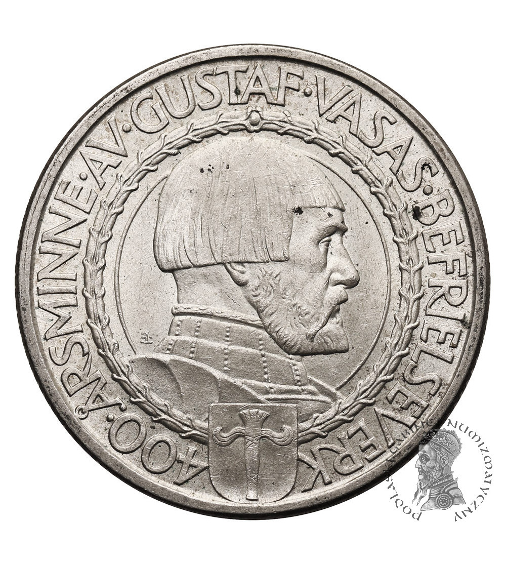 Sweden. 2 Kronor 1921, 400th Anniversary of Gustaf Vasa's Liberation War