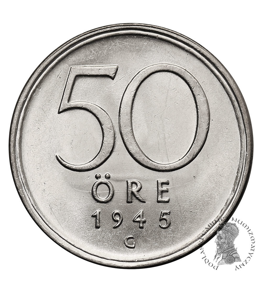 Sweden. 50 Öre 1945 G