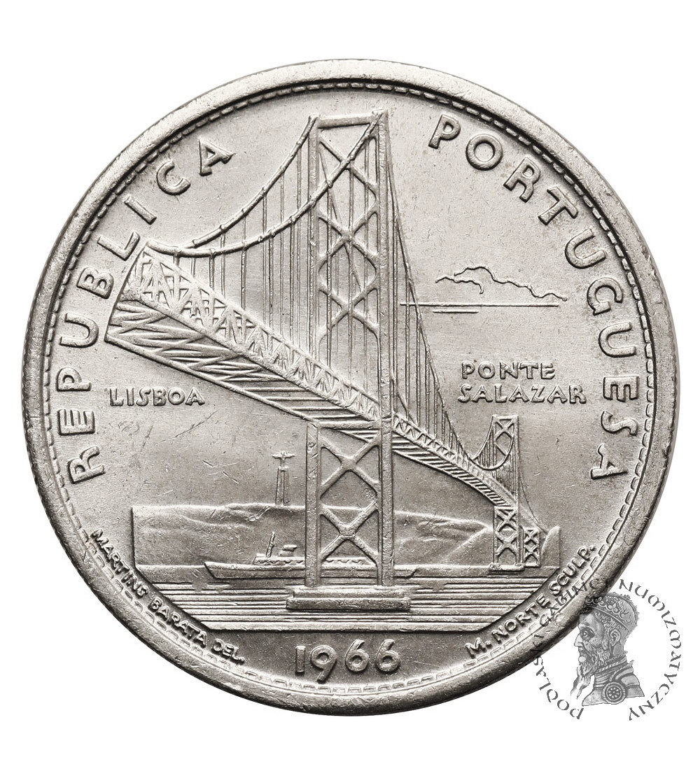 Portugal. 20 Escudos 1966, Opening of the Salazar Bridge