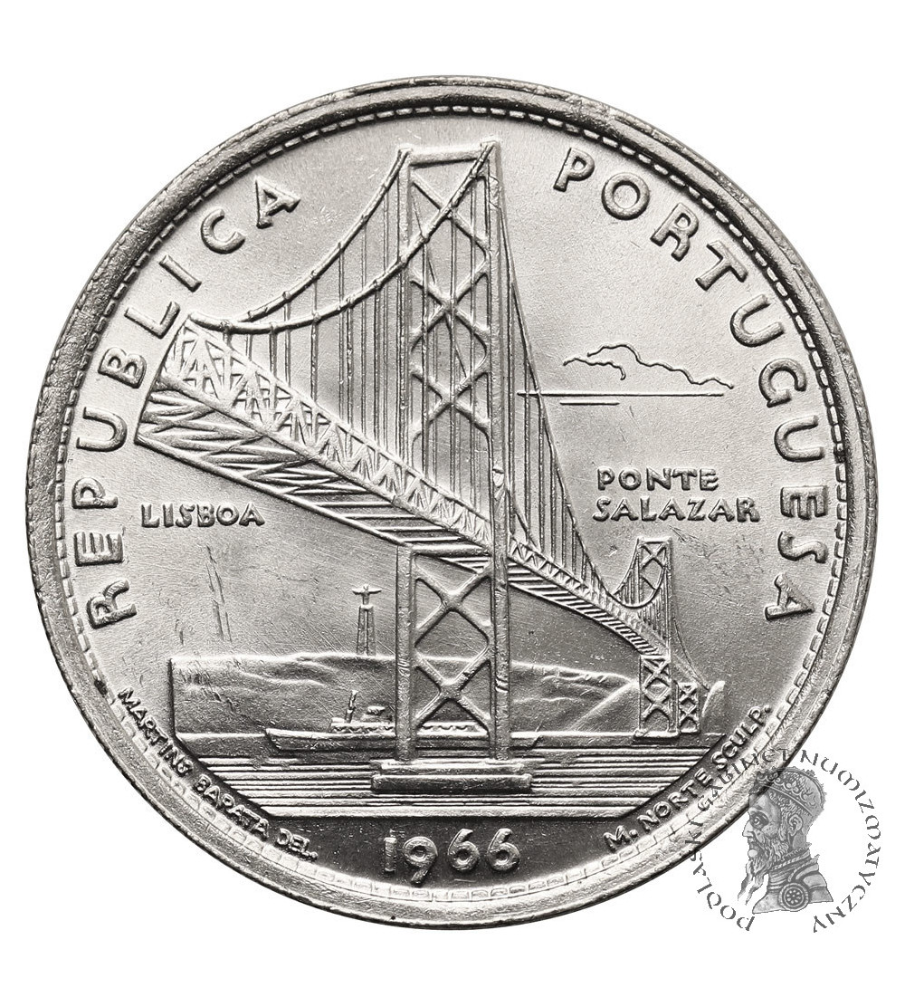 Portugal. 20 Escudos 1966, Opening of the Salazar Bridge