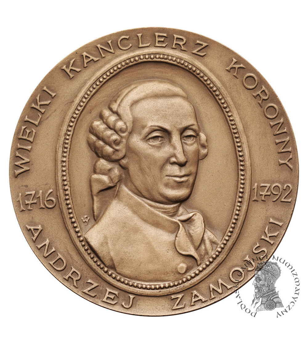 Polska, PRL (1952–1989). Medal 1984, Great Crown Chancellor Andrzej Zamojski 1716-1792, Bieżuń