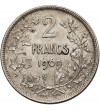 Belgium, Léopold II (1865-1909). 2 Francs 1909