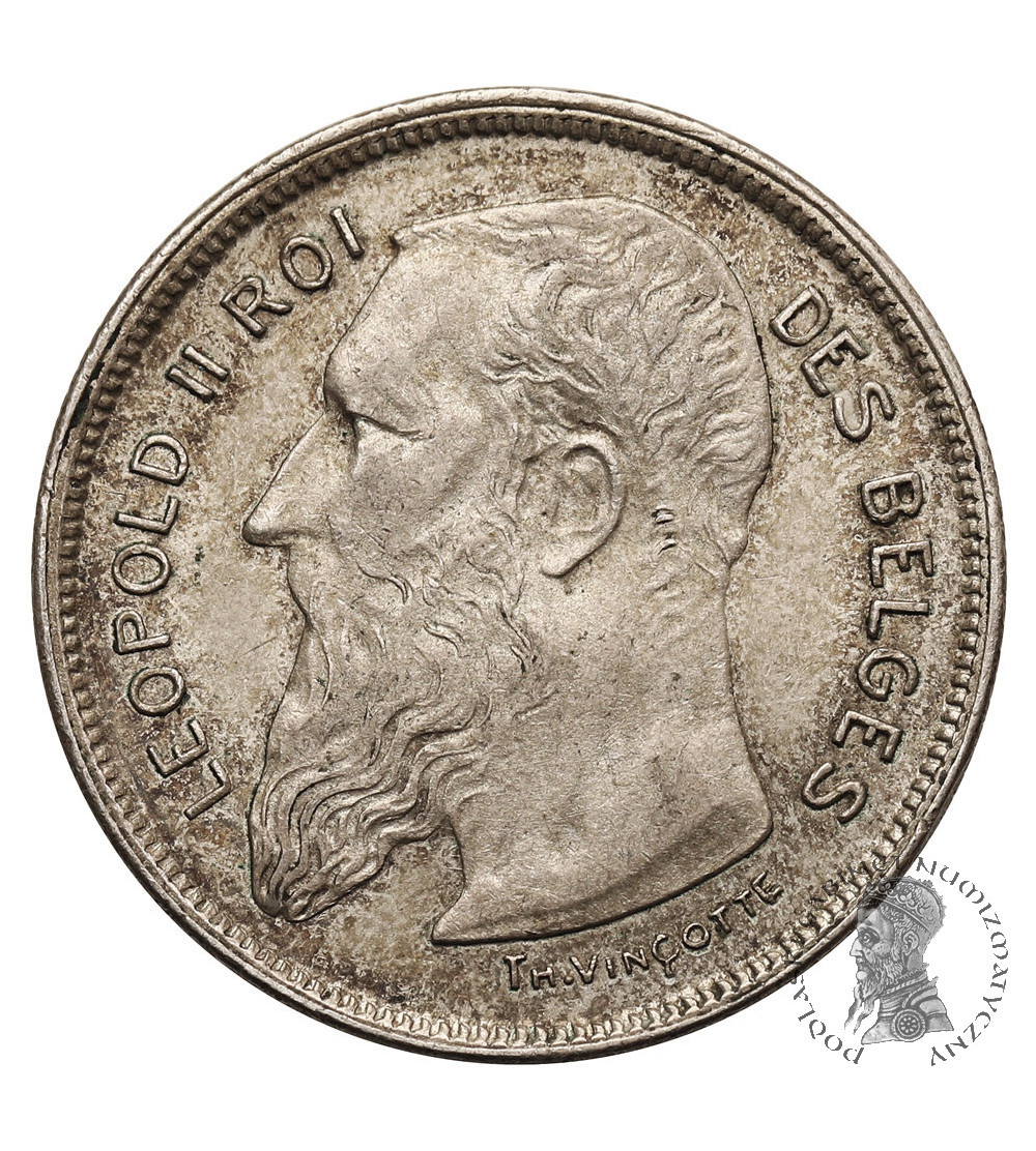 Belgium, Léopold II (1865-1909). 2 Francs 1909