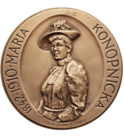 Polska, PRL (1952-1989). Medal w 75 rocznicę śmierci Marii Konopnickiej, 1985