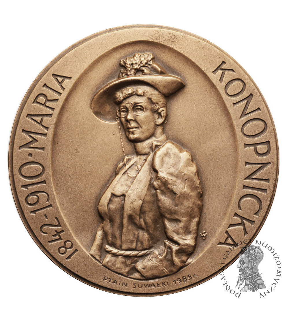 Polska, PRL (1952-1989). Medal w 75 rocznicę śmierci Marii Konopnickiej, 1985