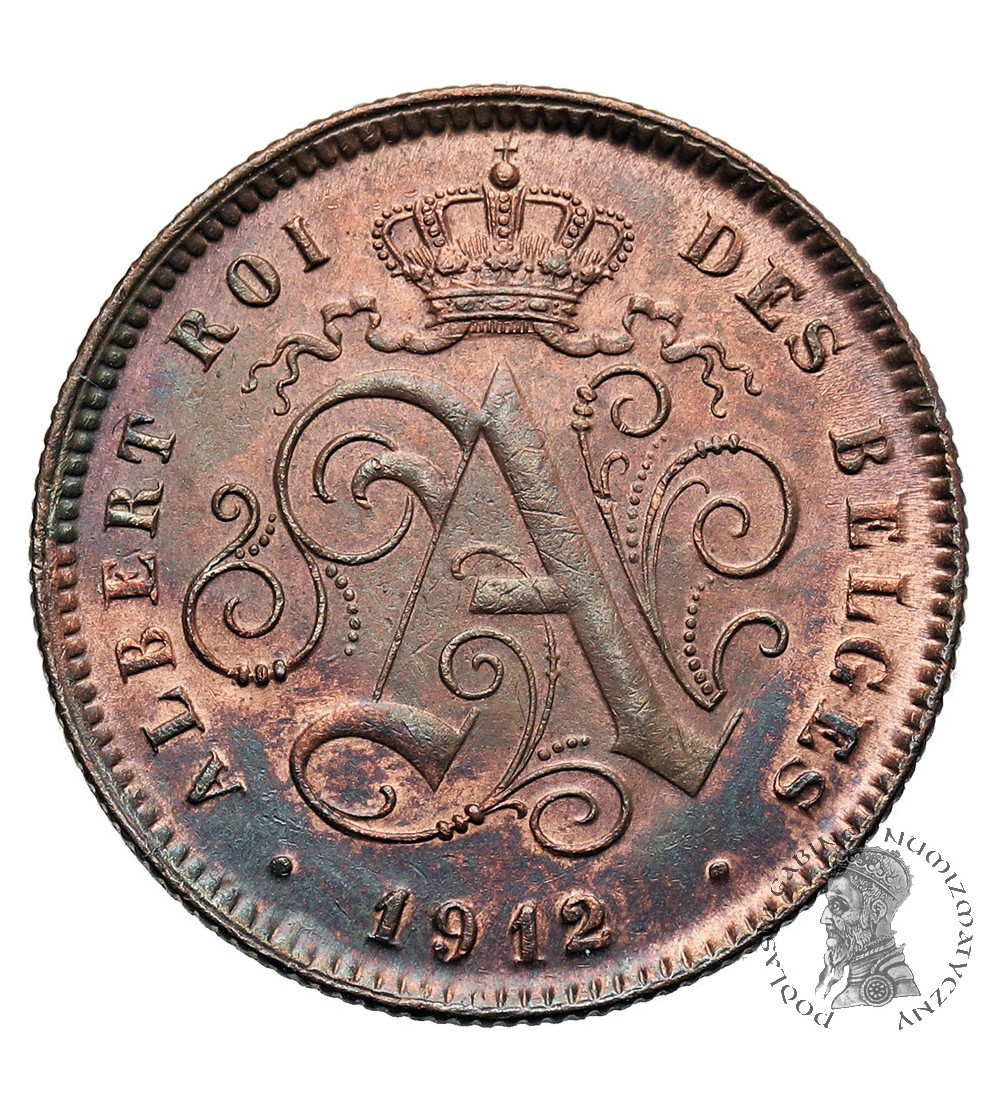 Belgia, Albert I (1909-1934). 2 Centimes 1912