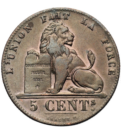 Belgia, Leopold I (1831-1865). 5 Centimes 1857