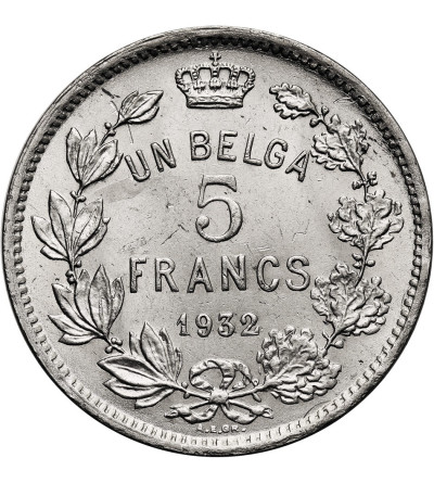 Belgia, Leopold I (1831-1865). 5 franków 1932, BELGA