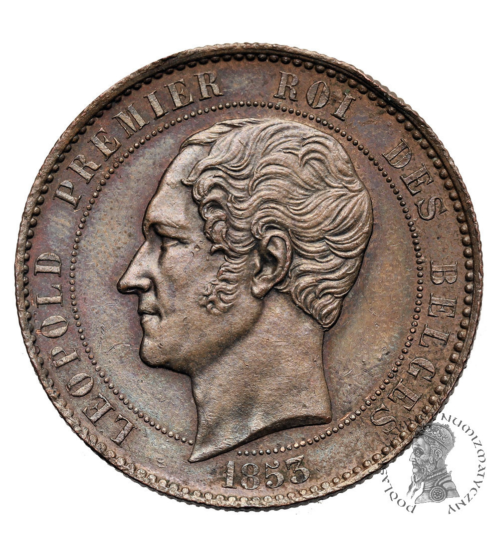 Belgia, Leopold I (1831-1865). 10 Centimes pamiątkowe 1853, Małżeństwo księcia Brabancji i arcyksiężniczki Marii Henrietty