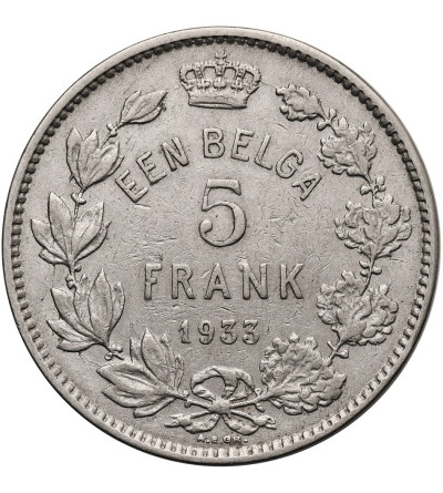 Belgia, Leopold I (1831-1865). 5 franków 1932, BELGEN