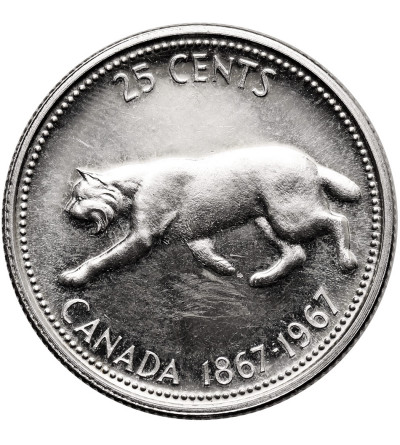 Canada. 25 Cents 1967, 100th anniversary of Canada - Proof