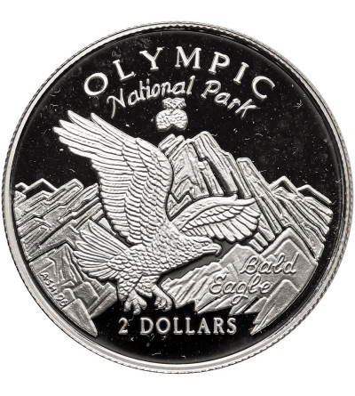 Cook Islands. 2 Dollars 1996, Olympic National Park, series: National Parks