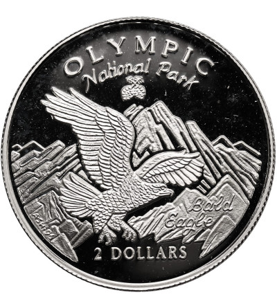 Cook Islands. 2 Dollars 1996, Olympic National Park, series: National Parks