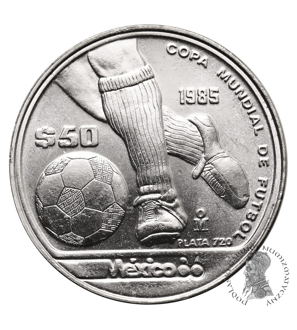 Mexico. 50 Pesos 1985, World Cup - Mexico 1986