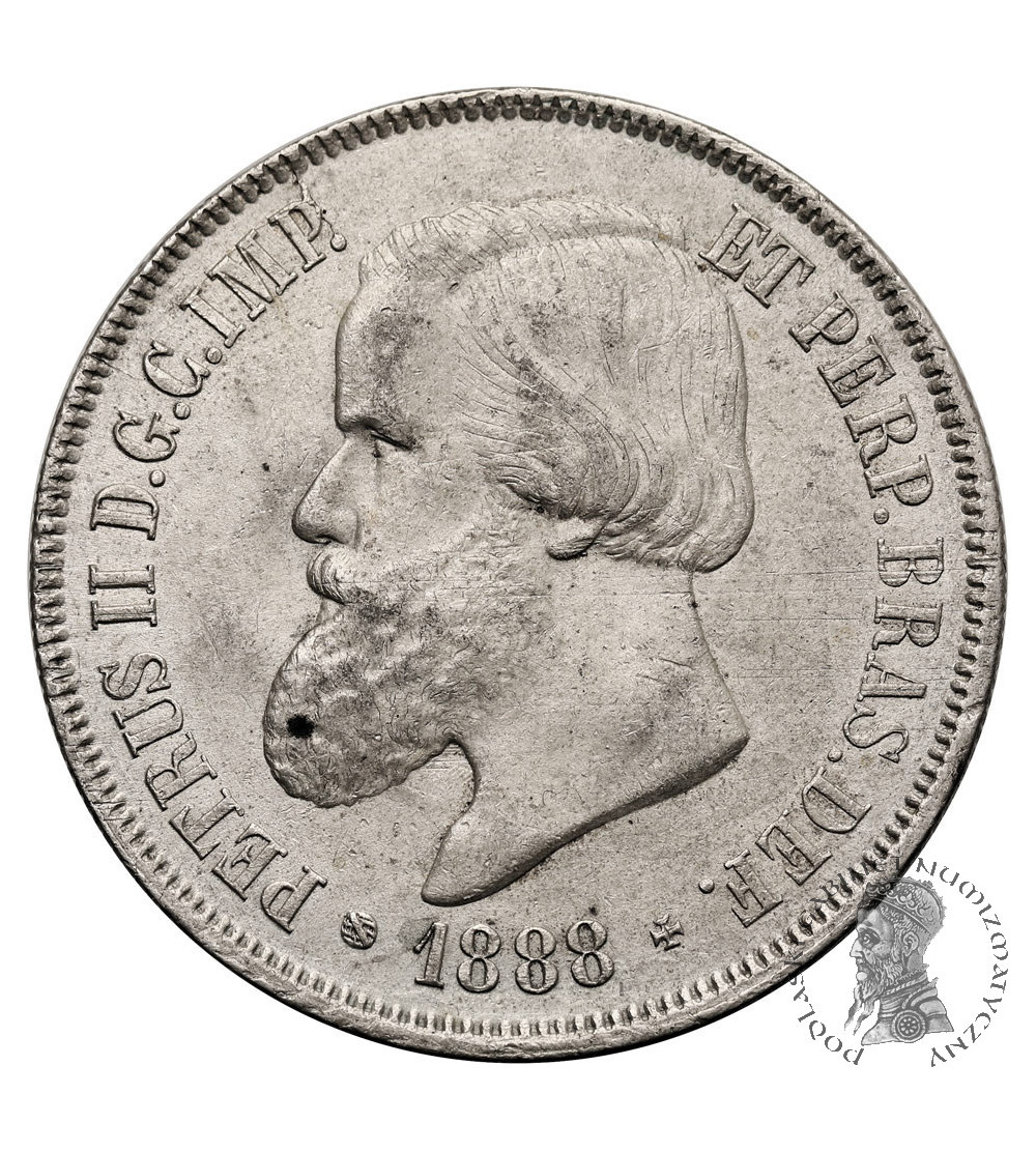 Brazil, Emperor Pedro II the Magnanimous (1831-1889), 2000 Réis 1888