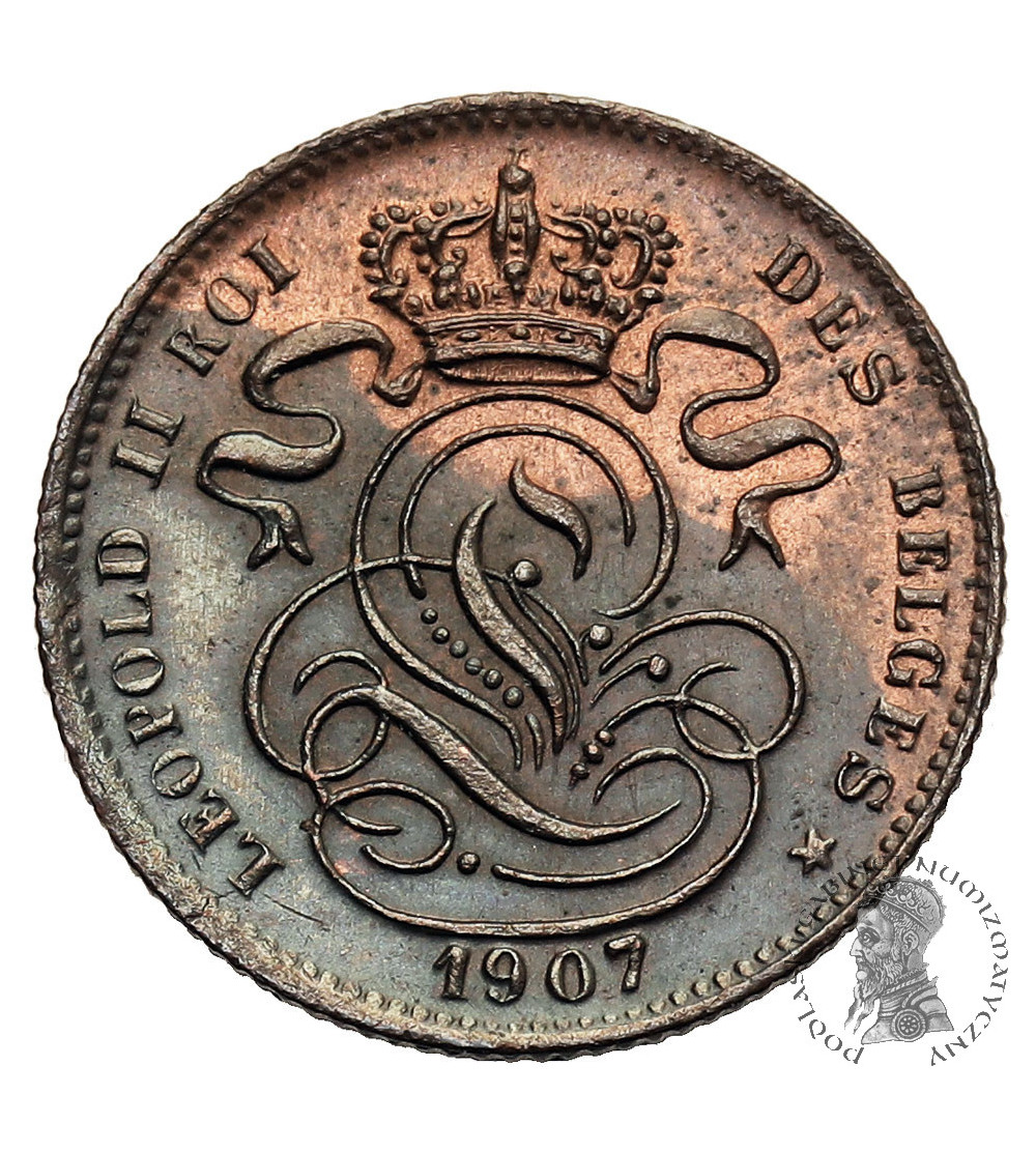 Belgia, Leopold II (1865-1909). 1 Centime 1907