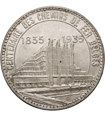 Belgium, Leopold III (1934-1951). 50 Francs 1935, Brussels Exposition and Railway Centennial