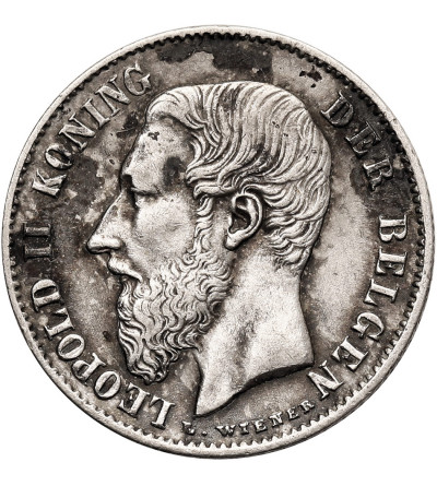 Belgia, Leopold II (1865-1909). 50 Centimes 1886, BELGEN