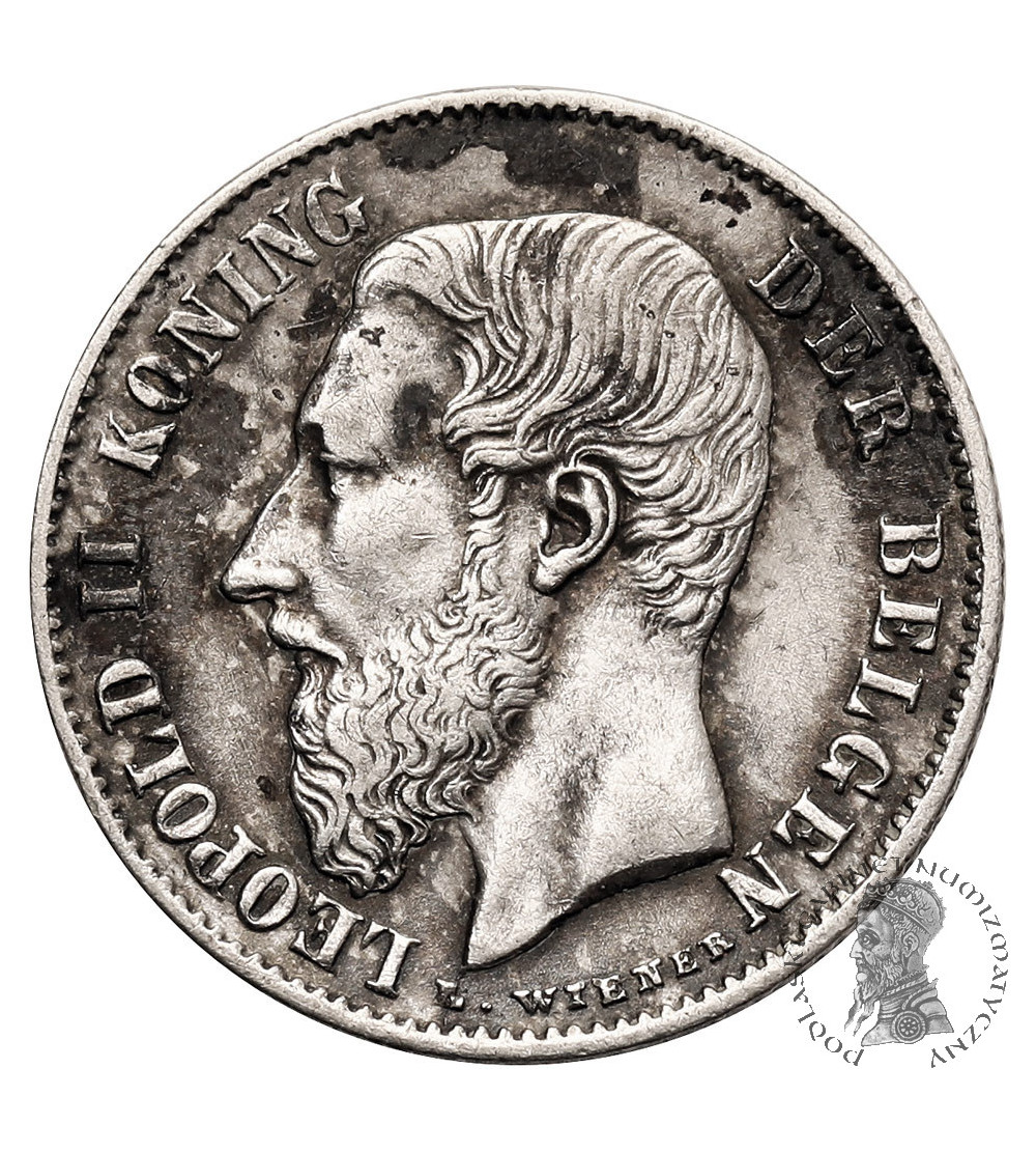 Belgia, Leopold II (1865-1909). 50 Centimes 1886, BELGEN