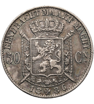 Belgia, Leopold II (1865-1909). 50 Centimes 1886, BELGEN