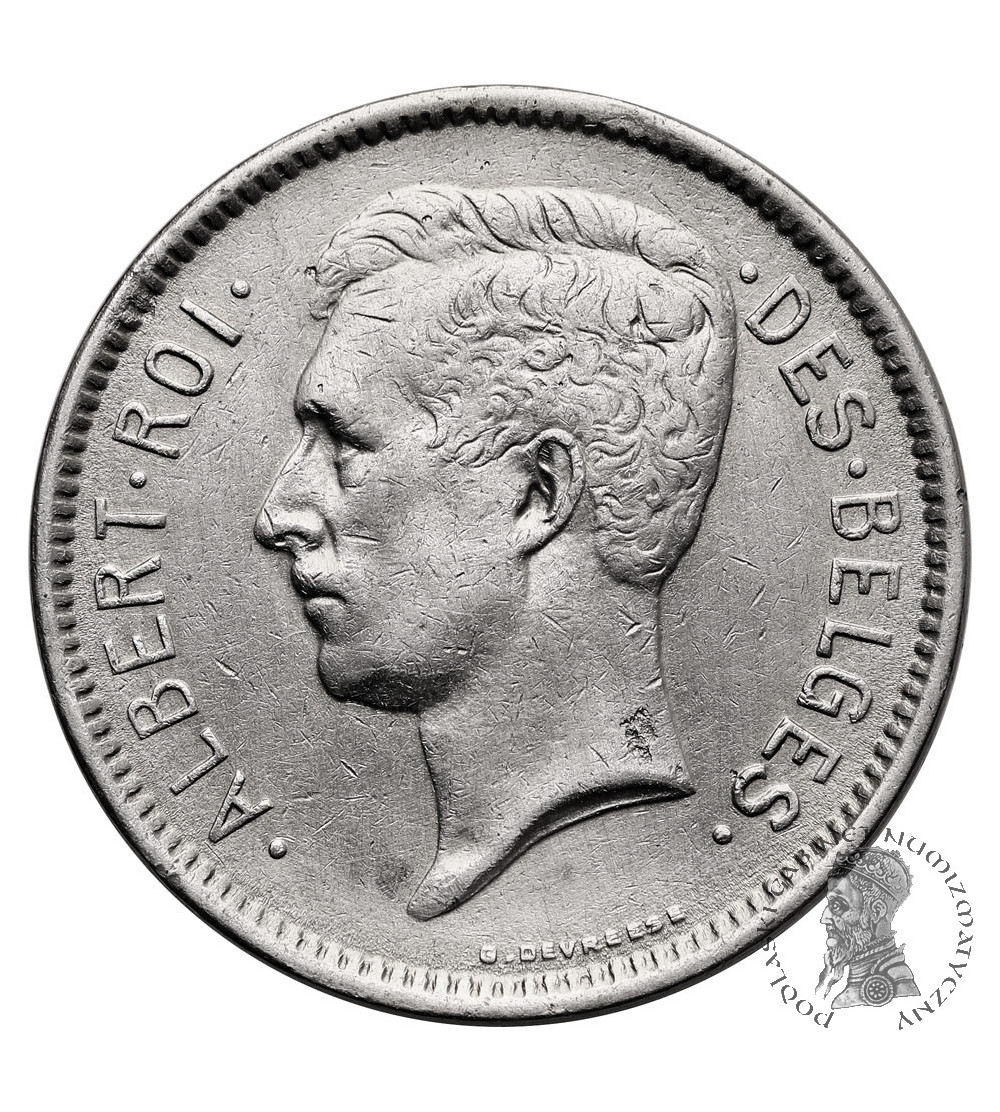 Belgium, Albert I (1909-1934). 5 Francs 1933, BELGES