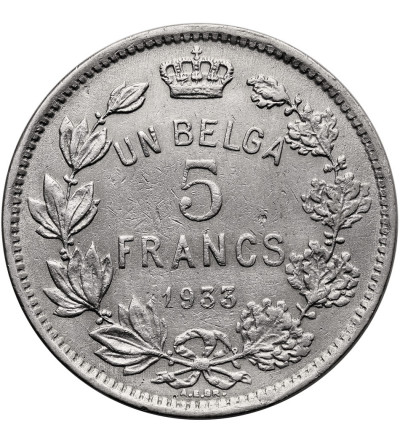 Belgium, Albert I (1909-1934). 5 Francs 1933, BELGES