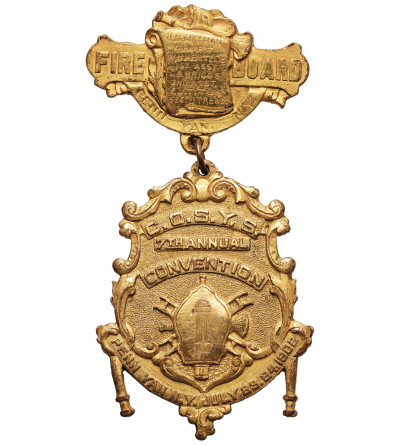 USA, Penn Yan, New York State. Fire Board badge, July 23 -24, 1902, C.O.S.Y.S.  - VINTAGE