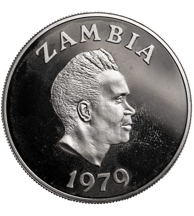 Zambia. 10 Kwacha 1979, Taita Falcon, series: Conservation - Proof