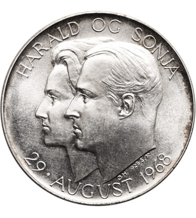 Norwegia, Olav V (1957-1991). Srebrny Medal 1968, Ślub norweskiego księcia koronnego Haralda z Sonją Haraldsen