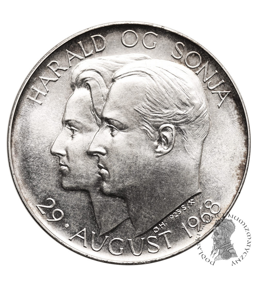 Norwegia, Olav V (1957-1991). Srebrny Medal 1968, Ślub norweskiego księcia koronnego Haralda z Sonją Haraldsen