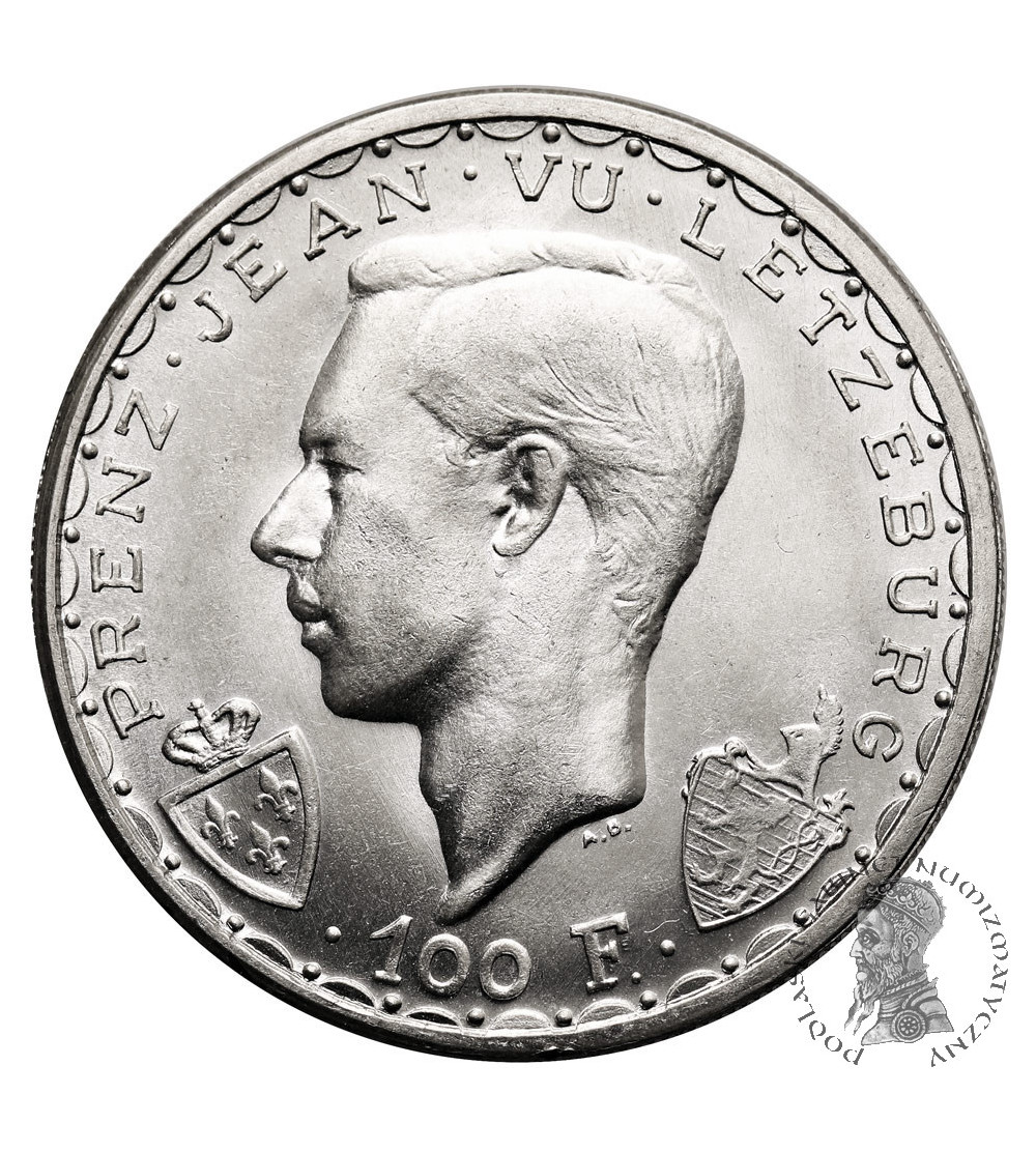 Luxembourg, Charlotte (1919-1964). 100 Francs 1946, 600th Anniversary of the Death of John the Blind at the Battle of Crécy