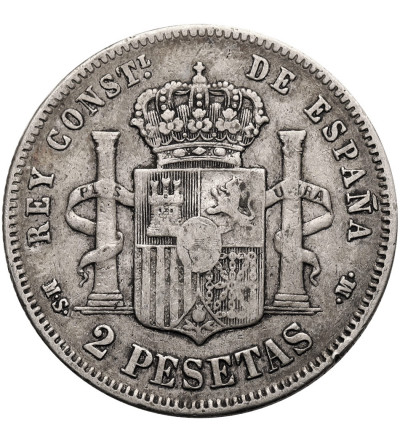 Hiszpania, Alfonso XII (1874-1885). 2 Pesetas 1882 MS-M