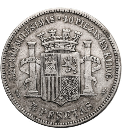 Hiszpania, Rząd Tymczasowy (1868-1871). 5 Pesetas 1870 (70) SN-M