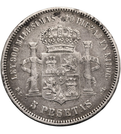 Hiszpania, Alfonso XII (1874-1885). 5 Pesetas 1875 (75) DE-M