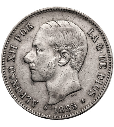 Hiszpania, Alfonso XII (1874-1885). 5 Pesetas 1885 (87) MS-M