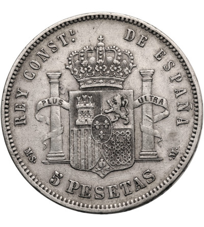 Spain, Alfonso XII (1874-1885). 5 Pesetas 1885 (87) MS-M