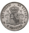 Hiszpania, Alfonso XII (1874-1885). 5 Pesetas 1885 (87) MS-M