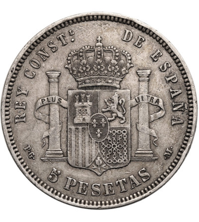 Hiszpania, Alfonso XIII (1886-1931). 5 Pesetas 1890 (90) PG-M