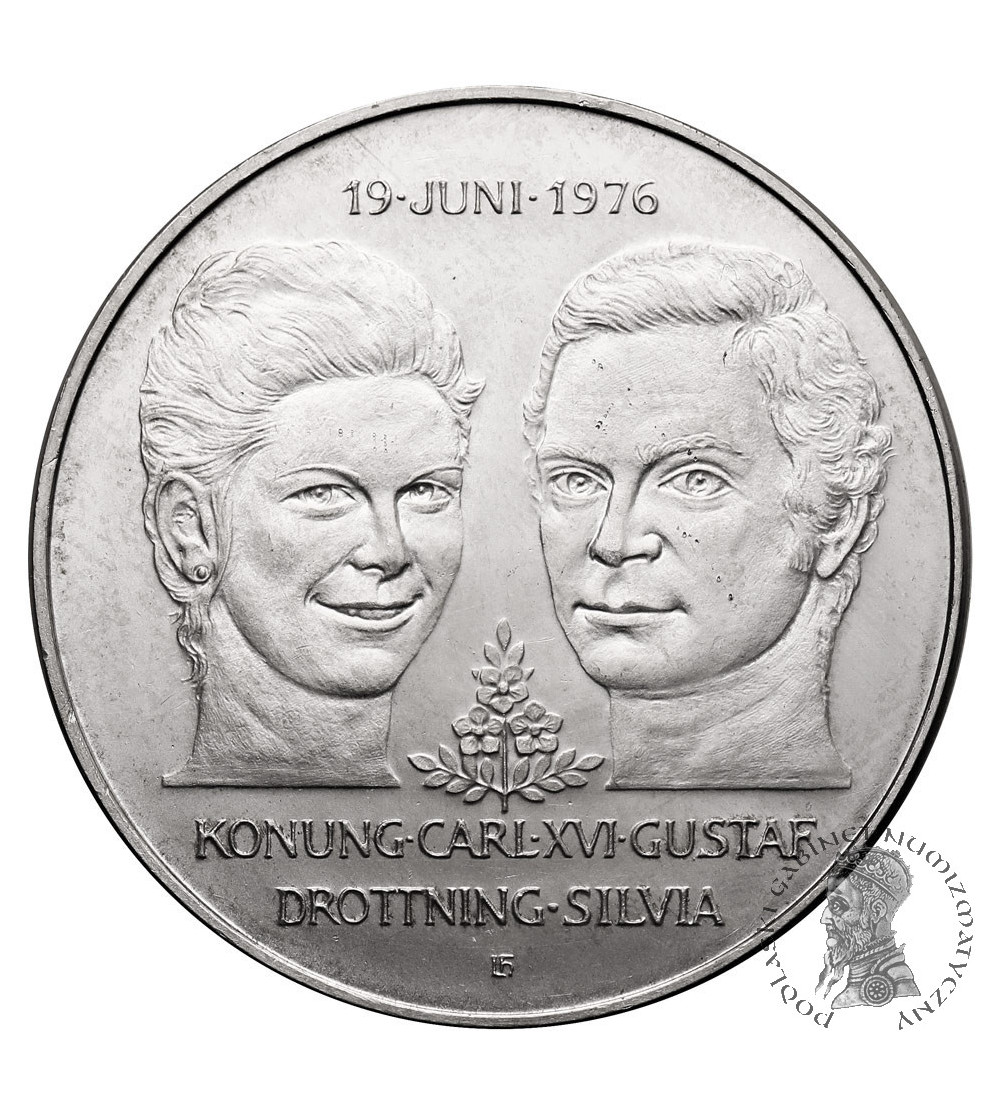 Sweden, Carl XVI Gustaf (1973 - date). 50 Kronor 1976, Wedding of King Carl XVI Gustaf and Queen Silvia