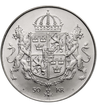 Sweden, Carl XVI Gustaf (1973 - date). 50 Kronor 1976, Wedding of King Carl XVI Gustaf and Queen Silvia