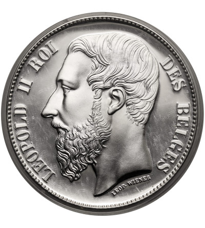 Belgia, Leopold II (1865-1909). 5 franków 1865, Oficjalne Nowe Bicie (Restrike) - Proof